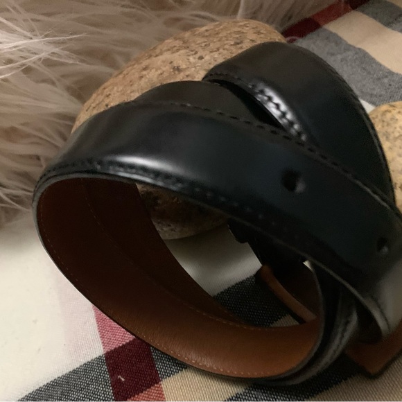 ⭐️ ANA FIRENZE BELT GENUINE ITALIAN LEATHER - BLACK ⭐️#FB8 - Picture 2 of 16